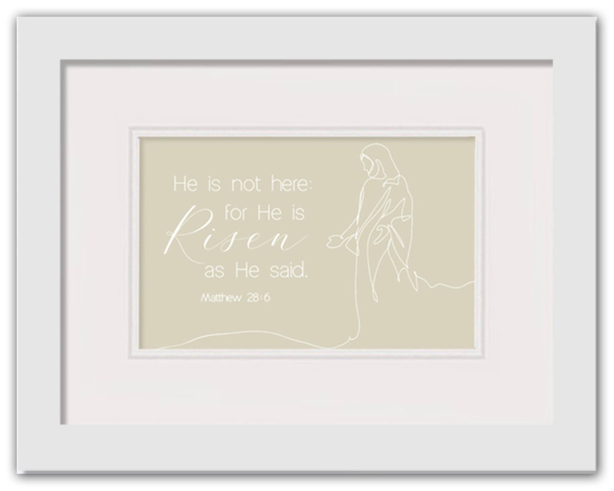 Risen Bible Jesus 5 16" x 20" White Framed Print Under Plexiglass